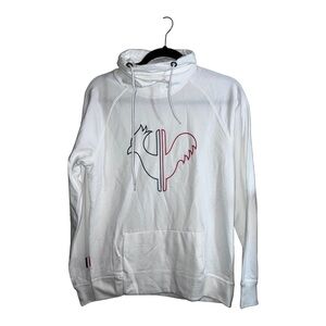 NWT ROSSIGNOL Womens Rooster White Cowl Neck White Long Sleeve Sweatshirt